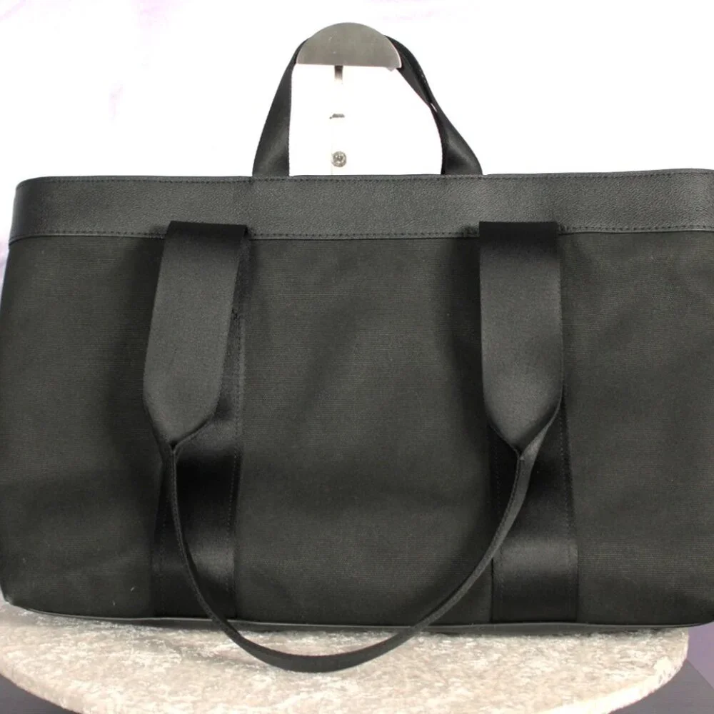 Michael Kors Black Canvas and Leather Laptop Tote